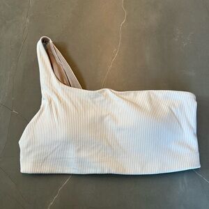 Lululemon Ribbed Nulu Asymmetrical Yoga Bra,  White